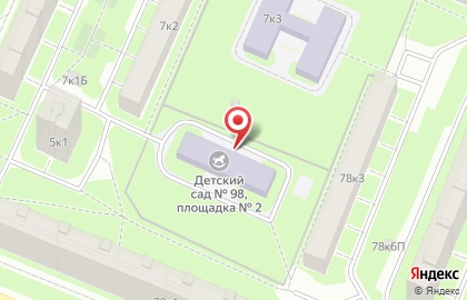 Детский сад №98 на метро Гражданский проспект на карте