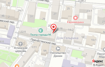 ОДС Жилищник района Хамовники в Пречистенском переулке на карте