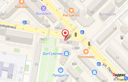 Точка по продаже кофе Tobacoffe на улице Ленина на карте