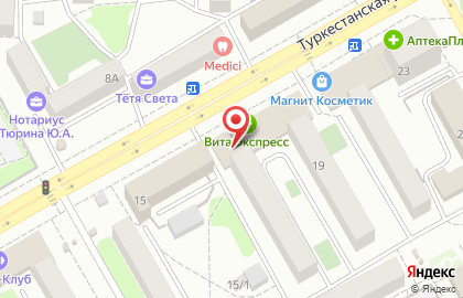 БИНБАНК на Туркестанской улице на карте