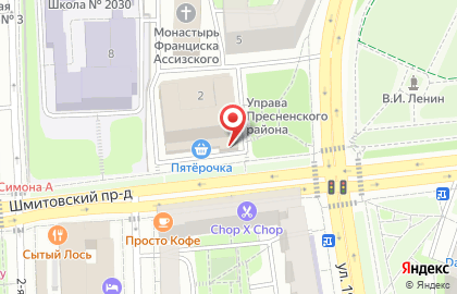 Супермаркет Пятёрочка в Москве на карте