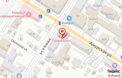 Травмпункт Городской клинической больницы №1 на Амурской улице на карте
