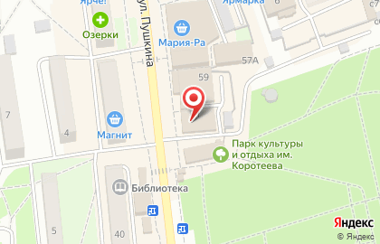 Магазин Дуэт на улице Пушкина на карте