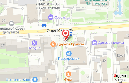 Киоск по продаже мороженого на Советской улице на карте