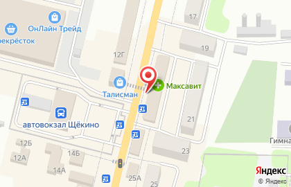 Фирменный салон Мегафон на Советской улице в Щёкино на карте