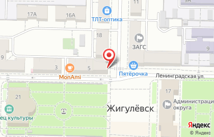 Банкомат Солидарность на Ленинградской улице в Жигулёвске на карте