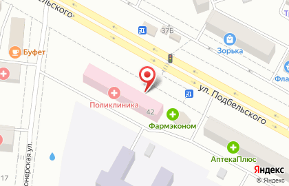 Больница Братская городская больница №1 на Улице Подбельского на карте