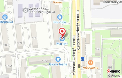 Супермаркет Магнит на проспекте Дзержинского, 187 на карте