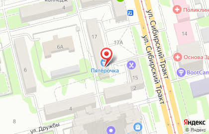 Кафе быстрого питания ТатМак на улице Александра Попова на карте