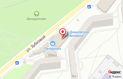 Шиномонтажная мастерская на улице Зубковой на карте