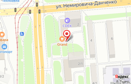 Кафе Меркурий на улице Немировича-Данченко на карте
