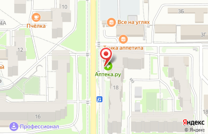 Аптека ПолиФарм в Железнодорожном районе на карте