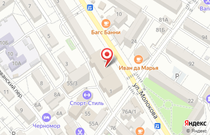 Банкомат СберБанк на улице Молокова на карте