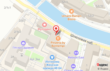 Кафе-пиццерия Pinzeria by Bontempi на Шлюзовой набережной на карте