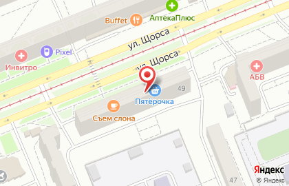 Магазин КиК на улице Щорса на карте