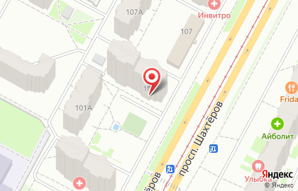 Фирменный салон матрасов и кроватей Askona на проспекте Шахтёров на карте