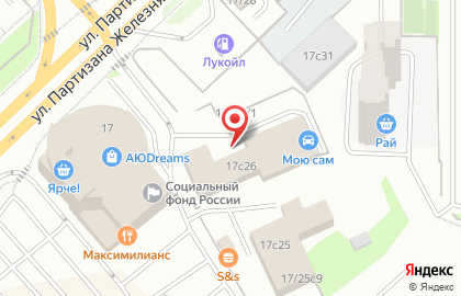 А Р Ф МаяК на улице Партизана Железняка на карте