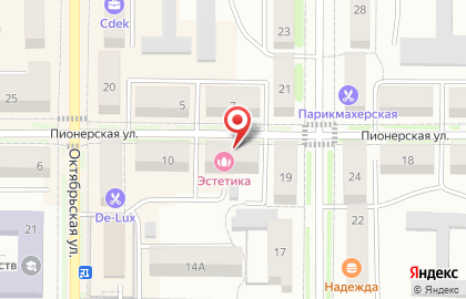 Студия красоты Эстетика на Пионерской улице на карте