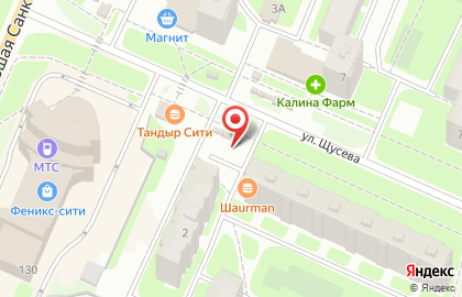 Киоск Лактис на улице Щусева на карте
