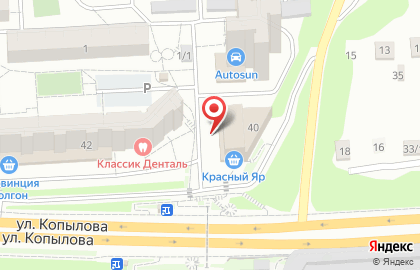 Банкомат АКБ Союз, Красноярский филиал на улице Копылова на карте