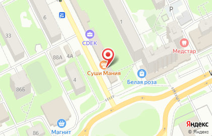 Служба доставки суши Суши Мания на улице Суворова на карте