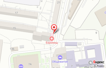 Аптечный пункт Клиника Евромед на улице Мокроусова на карте