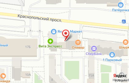 Зоомаркет на улице Краснопольский на карте