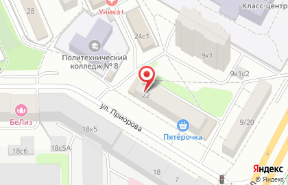 Фитнес-клуб Столичная штучка на улице Приорова на карте