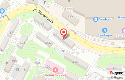 Супермаркет Парус в Первомайском районе на карте