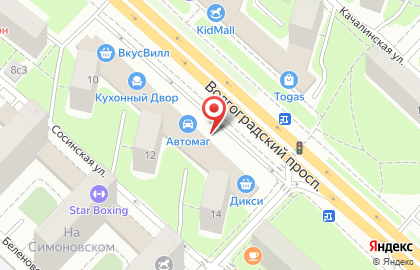 Магазин Tikkurila на Волгоградском проспекте на карте