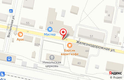 Фирменный магазин Великолукский мясокомбинат на Железнодорожной улице на карте