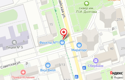 Киоск по продаже фруктов и овощей, г. Долгопрудный на Первомайской улице на карте