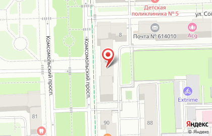 Следственное управление Следственного комитета РФ по Пермскому краю на Комсомольском проспекте, 86 на карте