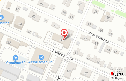 Продуктовый магазин в Брянске на карте