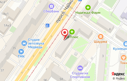 РОСТРА на проспекте Чайковского на карте