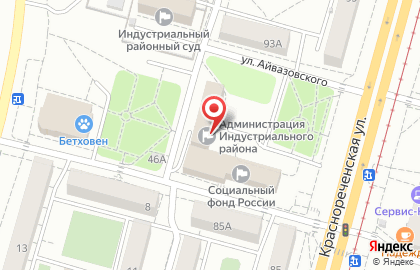 Комитет по управлению Индустриальным районом, Администрация Отдел социальной работы с населением на Краснореченской улице на карте
