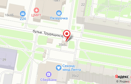 Фирменный магазин Великолукский мясокомбинат на бульваре Трудящихся на карте