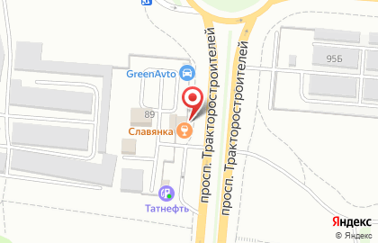 Кафе Славянка на проспекте Тракторостроителей на карте