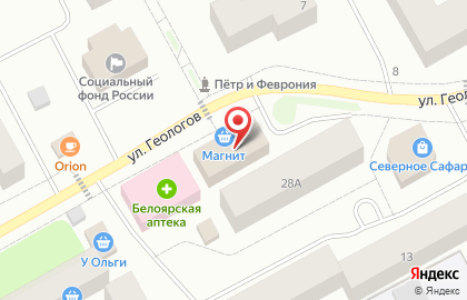 Супермаркет Магнит в Ханты-Мансийске на карте