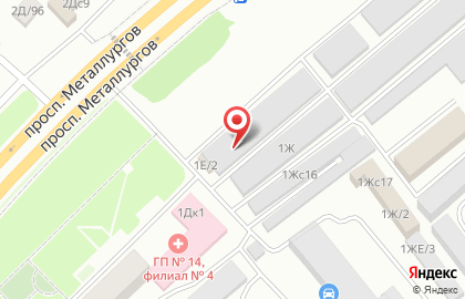 Шиномонтажная мастерская на проспекте Металлургов на карте