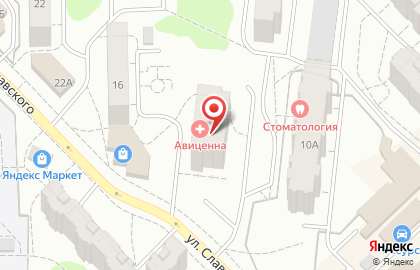 Медицинский центр Авиценна на улице Славского на карте