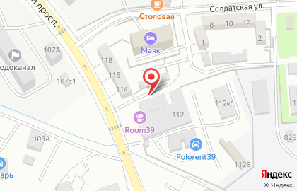 Шиномонтажная мастерская на Советском проспекте на карте