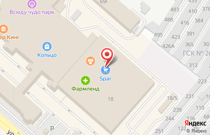 Гипермаркет Spar в Советском районе на карте