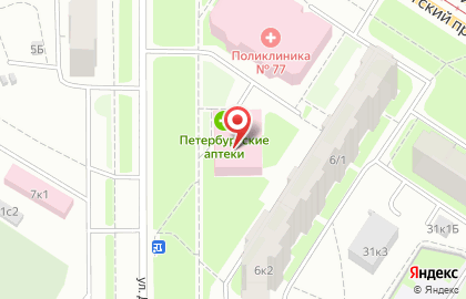 Центр подологии и косметологии на метро Рыбацкое на карте
