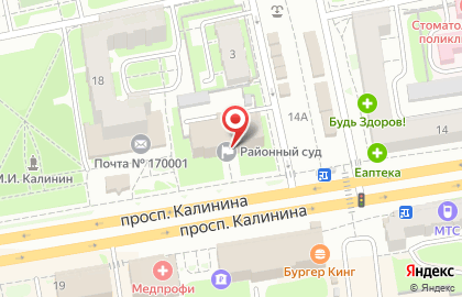 Пролетарский районный суд г. Твери на карте