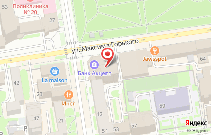 Банкомат КБ Акцепт на метро Площадь Ленина на карте