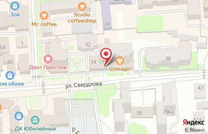 Суши-бар Shikado на улице Свердлова на карте