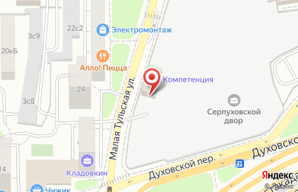 Торгово-инжиниринговая компания Техносфера в Даниловском районе на карте