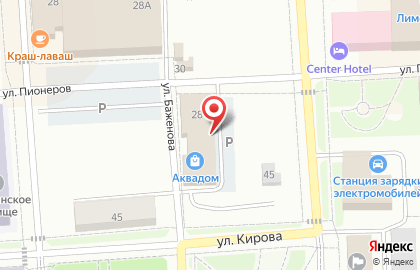 Магазин сантехники Аквадом на улице Баженова на карте