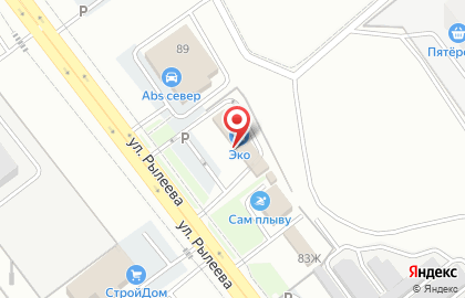 Автомойка самообслуживания ЭКО на улице Рылеева на карте